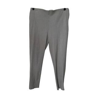 Loft Pants Womens Size 10 Grey White Herringbone Ankle Zip Tapered Leg Career